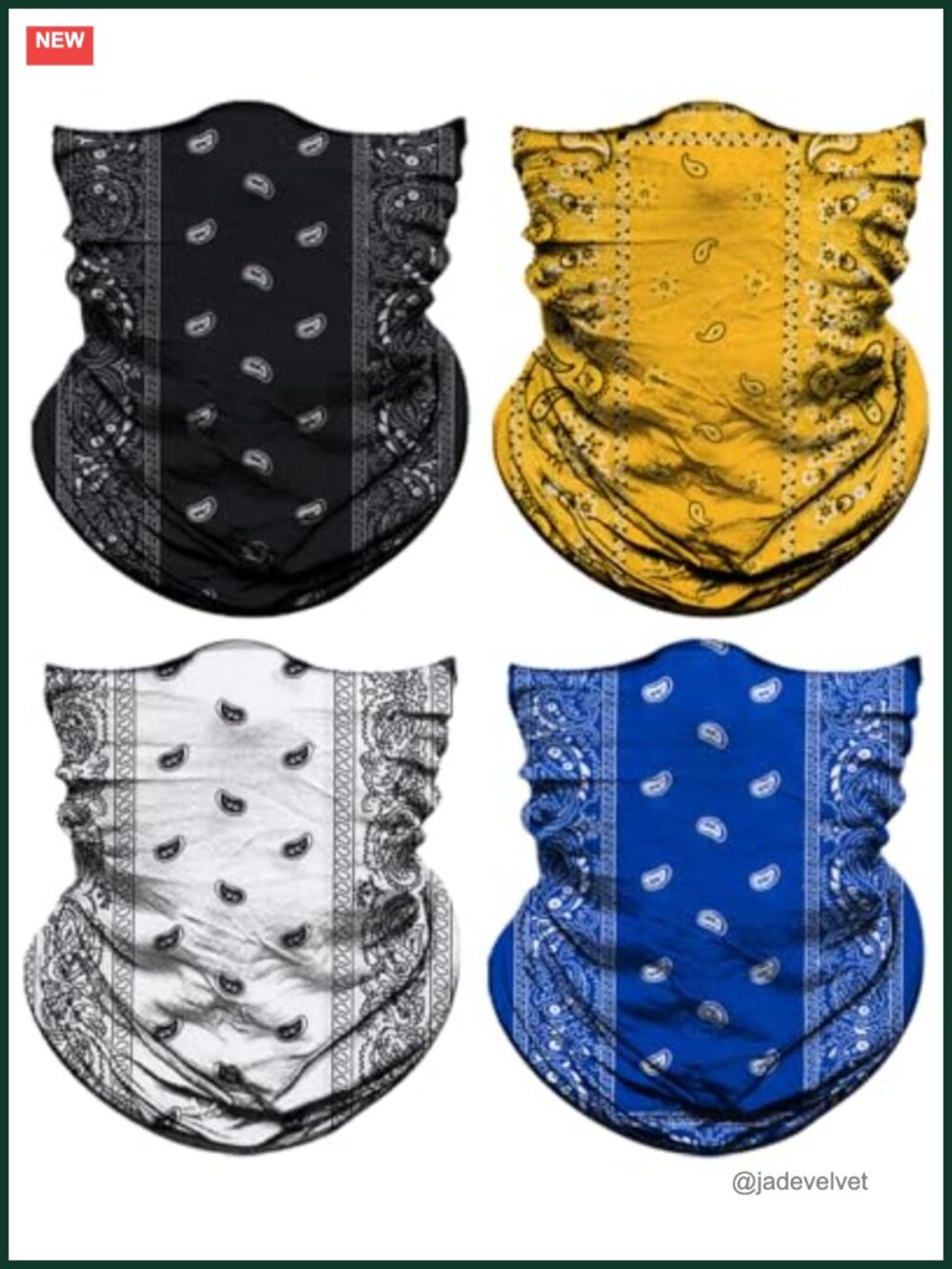 4 Pack Neck Gaiters Face Cover Mask Head Wrap Balaclava Headband Magic Scarf